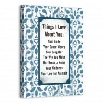 Reasons I Love You 11x14 Personalized Canvas Wall Art
