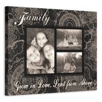 Grow With Love from Above Photo Collage 20x16 Personalized Canvas Wall Art