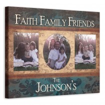 Damask Faith Family Friend Photo Collage 20x16 Personalized Canvas Wall Art