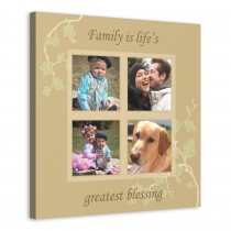 Family Lifes Greates Blessing Photo Collage 20x20 Personalized Canvas Wall Art