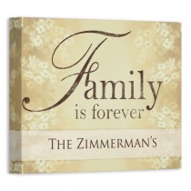 Family is Forever Sign 10x8 Personalized Canvas Wall Art 