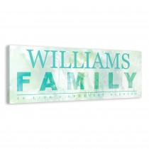 Watercolor Family is a Blessing Sign 36x12 Personalized Canvas Wall Art 