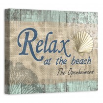 Relax at the Beach 14x11 Personalized Canvas Wall Art