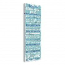 Beach House Rules 12x36 Personalized Canvas Wall Art 