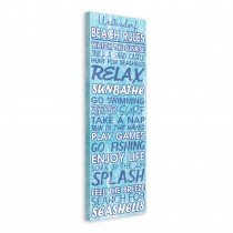 Beach House Rules 12x36 Personalized Canvas Wall Art