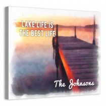 Lake Life is Best 20x16 Personalized Canvas Wall Art 