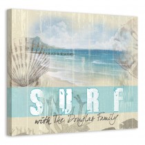 Surfing, Shells Family 20x16 Personalized Canvas Wall Art