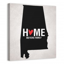 State Pride Alabama 16x16 Personalized Canvas Wall Art