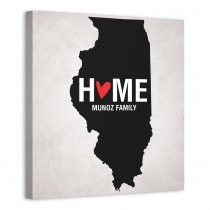 State Pride Illinois 16x16 Personalized Canvas Wall Art