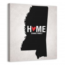 State Pride Mississippi 16x16 Personalized Canvas Wall Art