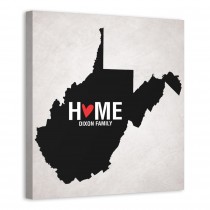 State Pride West Virginia 16x16 Personalized Canvas Wall Art 