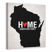 State Pride Wisconsin 16x16 Personalized Canvas Wall Art