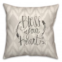 Bless Your Heart Spun Polyester Throw Pillow