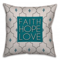Faith Hope And Love Spun Polyester Throw Pillow