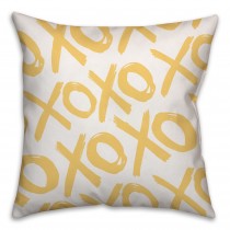 Distressed XOXO Spun Polyester Throw Pillow