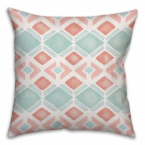 Geometric Watercolor Spun Polyester Throw Pillow