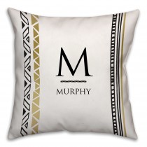 Modern Tribal Monogram Spun Polyester Throw Pillow -18x18