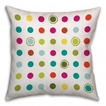 Colorful Circles Spun Polyester Throw Pillow