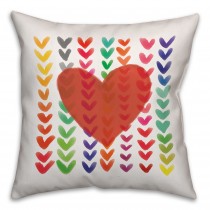 Watercolor Hearts Spun Polyester Throw Pillow