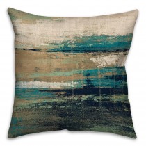 Blue Abstract Spun Polyester Throw Pillow
