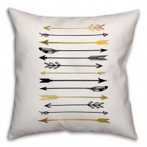 Gold Arrows Galore Spun Polyester Throw Pillow
