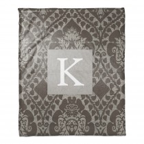 Ornate Personalized Monogram Coral Fleece Blanket – 50”x60”