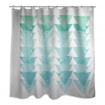 Sea Glass Triangles 71x74 Shower Curtain