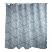 Soft Blue Medallions 71x74 Shower Curtain