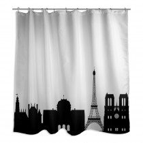 Paris Monuments 71x74 Shower Curtain
