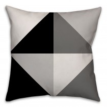 Grayscale Color Block Design Throw Pillow 