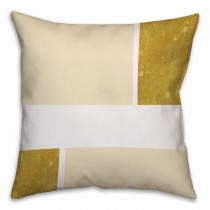 Gold and Cream Color Block Design Throw Pillow