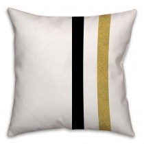 Black and Gold Color Block Stripes Throw Pillow