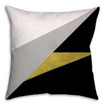 Gold Embellished Color Block Throw Pillow