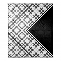 Asymmetrical Boho Tribal Black and White 50x60 Throw Blanket