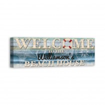 Welcome to the Beach House 36x12 Personalized Canvas Wall Art