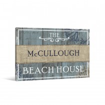 Family Beach House 18x12 Personalized Canvas Wall Art