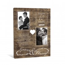 Wooden Happy Anniversary 16x20 Personalized Canvas Wall Art