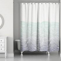Gradient Waves 71x74 Shower Curtain