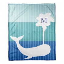 Whale Stripes 30x40 Personalized Throw Blanket
