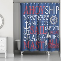 Nautical Phrase 71x74 Shower Curtain