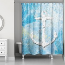 Painterly Anchor 71x74 Shower Curtain