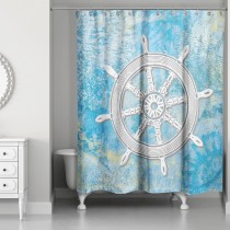 Painterly Captain Wheel 71x74 Shower Curtain
