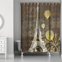 Eiffel Tower Balloons 71x74 Shower Curtain