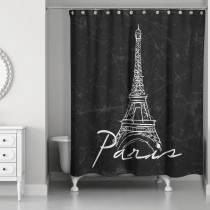 Eiffel Sketch 71x74 Shower Curtain