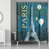 Paris Balloon Party 71x74 Shower Curtain
