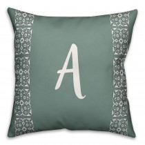 Lace Monogram 18x18 Personalized Throw Pillow