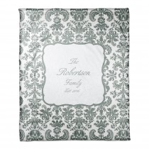 Gray Damask 50x60 Personalized Throw Blanket