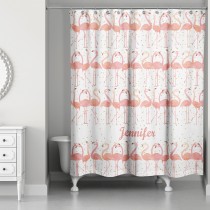 Flamingo Confetti Party 71x74 Personalized Shower Curtain