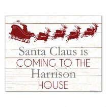 Santa Claus is Coming 11x14 Personalized Canvas Wall Art
