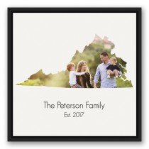 Virginia Family 20x20 Personalized Black Floating Framed Canvas